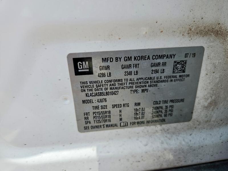 Aukcja sprzedaży 2020 Buick Encore, vin: KL4CJASB5LB010427, numer aukcji: 57728016