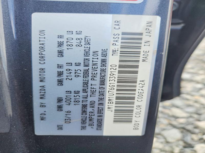 Продажа на аукционе авто 2016 Mazda 3, vin: JM1BM1U76G1339120, номер лота: 57370736