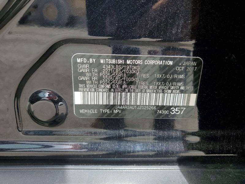 57030226 :رقم المزاد ، JA4AR3AU1JZ025266 vin ، 2018 Mitsubishi Outlander Sport مزاد بيع