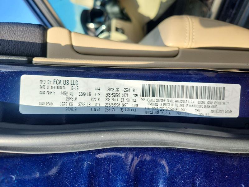Продаж на аукціоні авто 2016 Jeep Grand Cherokee, vin: 1C4RJEBG1GC368594, номер лоту: 57544046