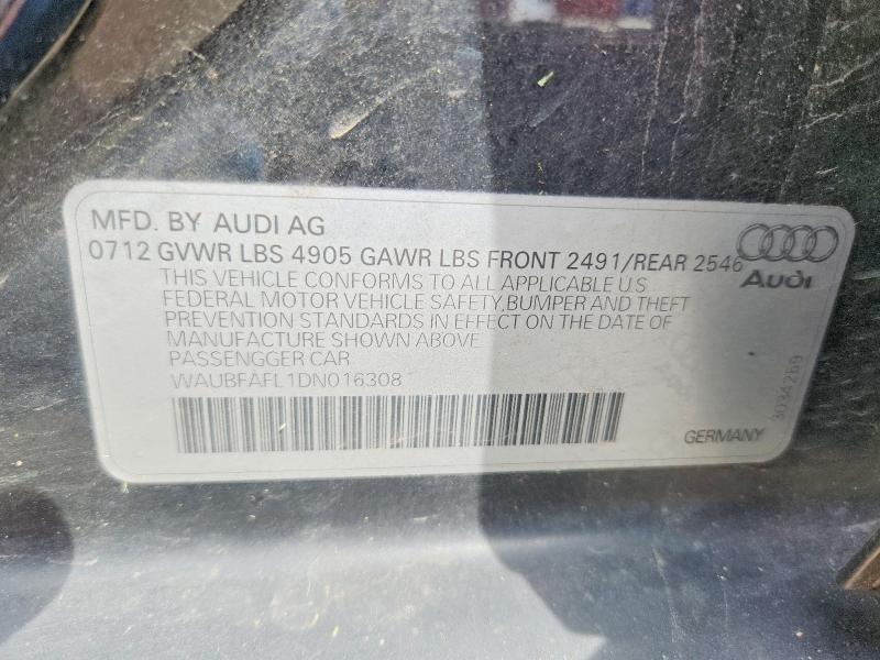 Продаж на аукціоні авто 2013 Audi A4, vin: WAUBFAFL1DN016308, номер лоту: 55687176