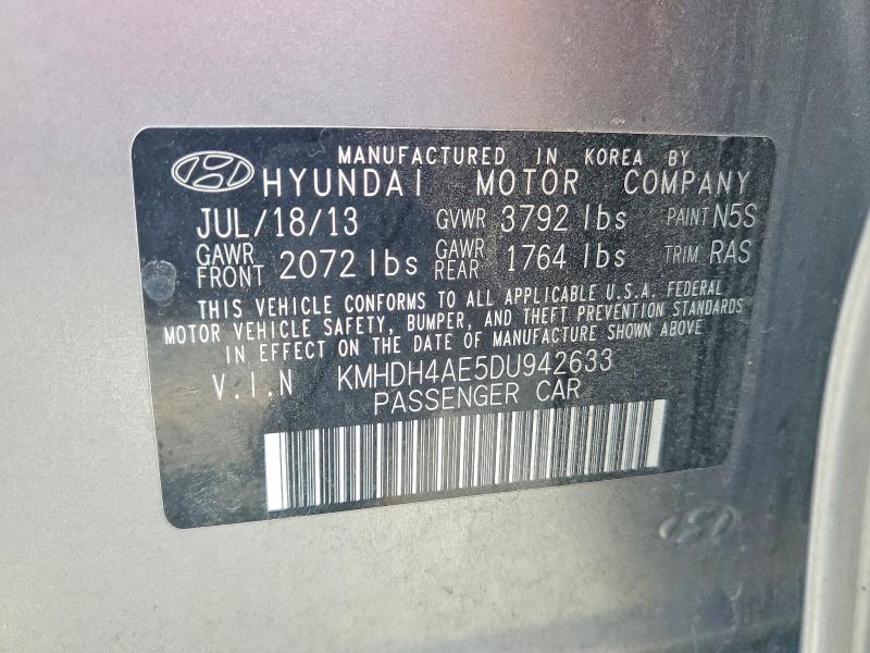 58768986 :رقم المزاد ، KMHDH4AE5DU942633 vin ، 2013 Hyundai Elantra مزاد بيع