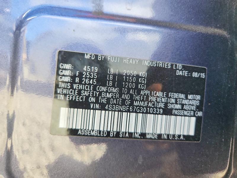 2016 Subaru Legacy მანქანა იყიდება აუქციონზე, vin: 4S3BNBF67G3010339, აუქციონის ნომერი: 59176606