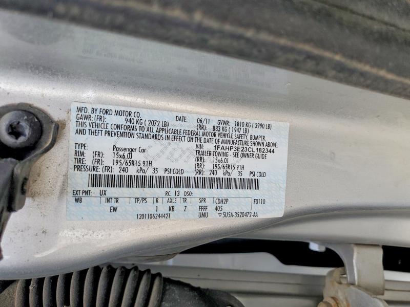 Aukcja sprzedaży 2012 Ford Focus, vin: 1FAHP3E23CL182344, numer aukcji: 56601486