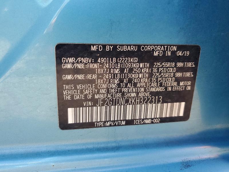 Продажа на аукционе авто 2019 Subaru Crosstrek, vin: JF2GTDNCXKH322313, номер лота: 56518236