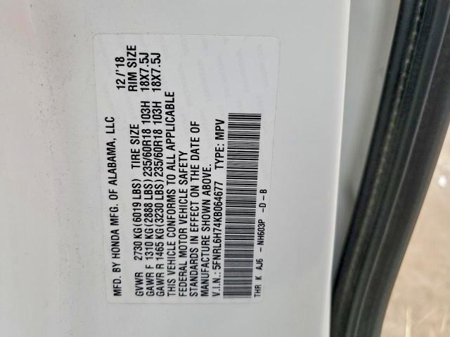 Продаж на аукціоні авто 2019 Honda Odyssey, vin: 5FNRL6H74KB064677, номер лоту: 57350276