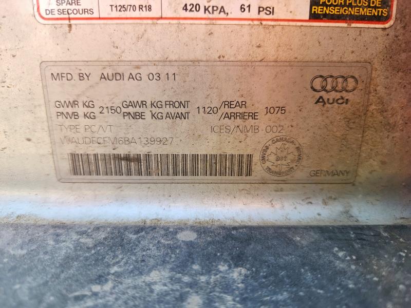 Auction sale of the 2011 Audi A3, vin: WAUDFCFM6BA139927, lot number: 55911216