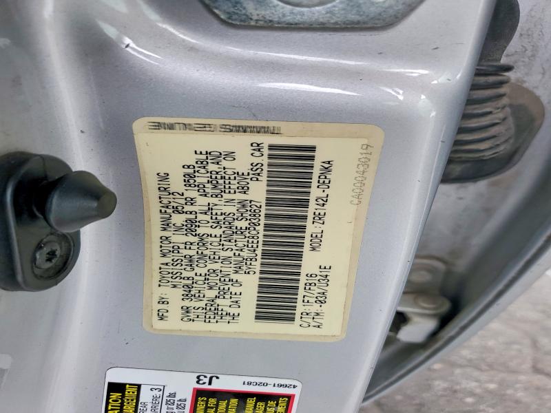 Aukcja sprzedaży 2012 Toyota Corolla, vin: 5YFBU4EE8CP038627, numer aukcji: 57724526