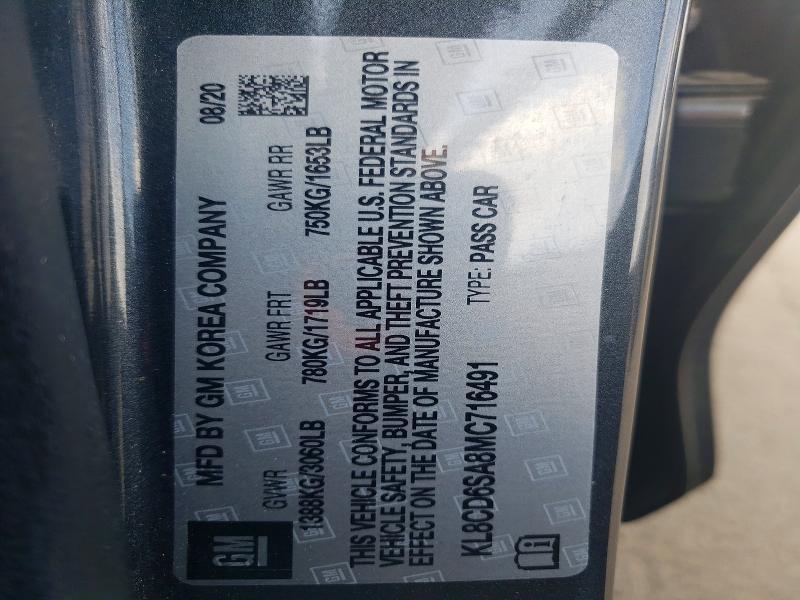 Продаж на аукціоні авто 2021 Chevrolet Spark, vin: KL8CD6SA8MC716491, номер лоту: 57722396