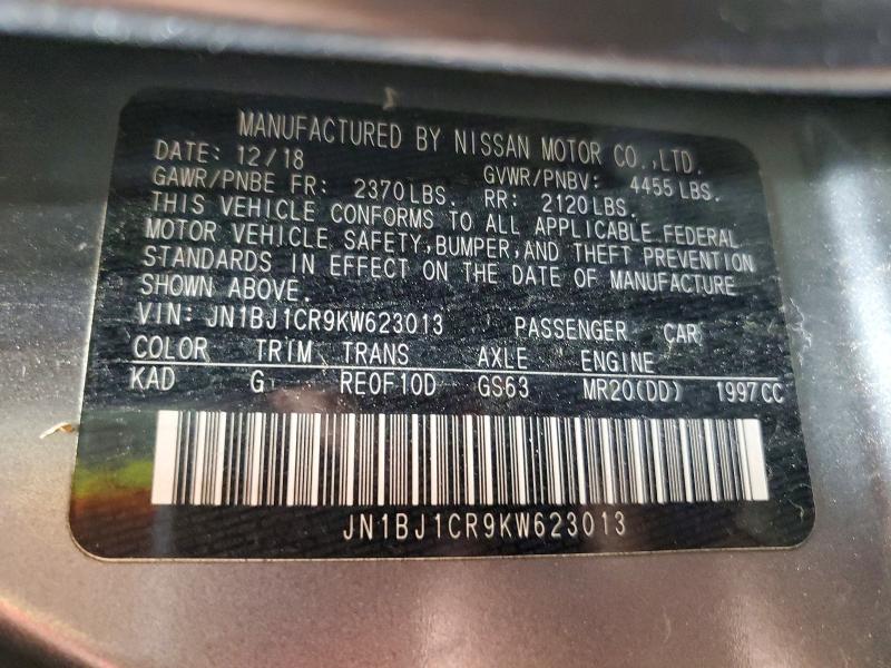 Продажа на аукционе авто 2019 Nissan Rogue Sport, vin: JN1BJ1CR9KW623013, номер лота: 57214416
