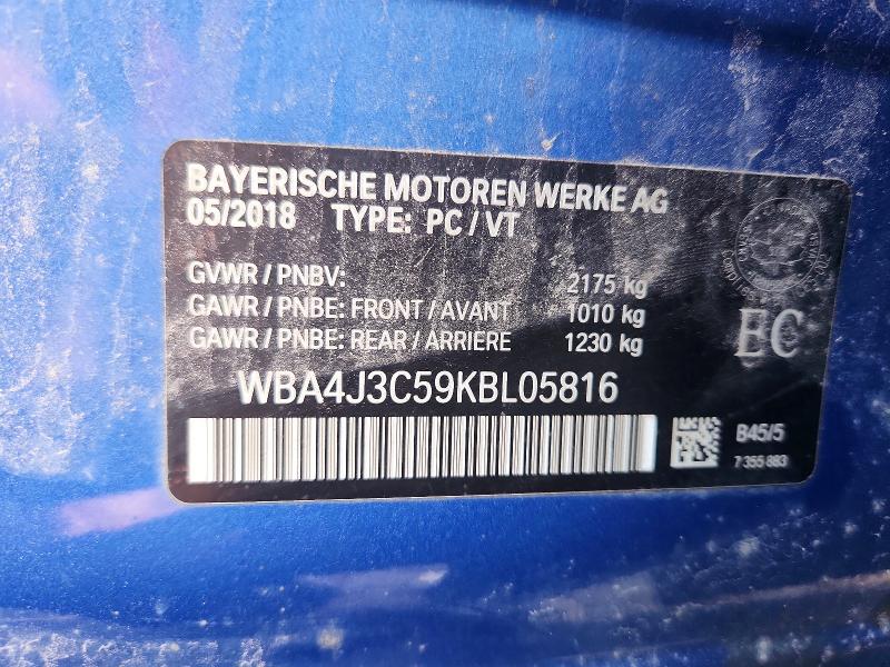 Aukcja sprzedaży 2019 Bmw 430xi, vin: WBA4J3C59KBL05816, numer aukcji: 58095146