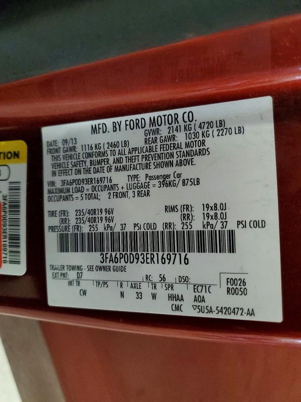 Продажа на аукционе авто 2014 Ford Fusion, vin: 3FA6P0D93ER169716, номер лота: 56680746