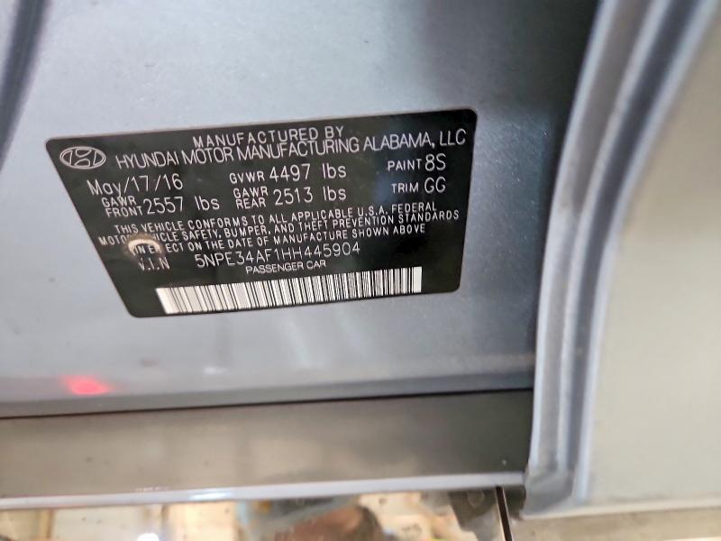 2017 Hyundai Sonata მანქანა იყიდება აუქციონზე, vin: 5NPE34AF1HH445904, აუქციონის ნომერი: 56894186