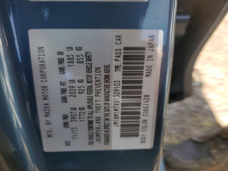 Aukcja sprzedaży 2016 Mazda 3, vin: JM1BM1M7XG1309103, numer aukcji: 58115606