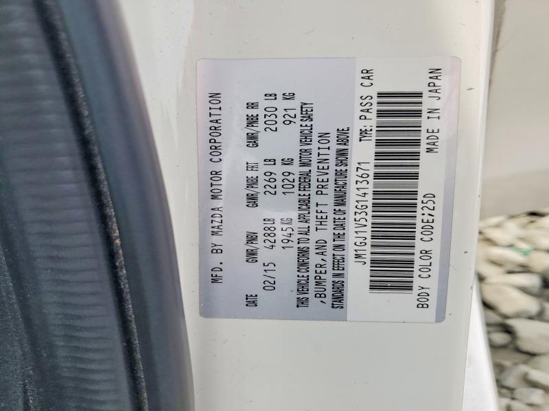 56764686 :رقم المزاد ، JM1GJ1V53G1413671 vin ، 2016 Mazda 6 مزاد بيع