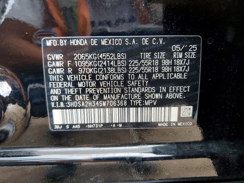 Aukcja sprzedaży 2025 Acura Adx, vin: 3HDSA2H34SM706368, numer aukcji: 57919336