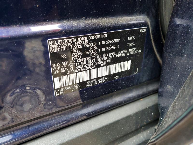 2021 Toyota Venza მანქანა იყიდება აუქციონზე, vin: JTEAAAAH5MJ015066, აუქციონის ნომერი: 57885996