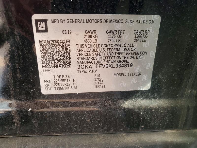 2019 Gmc Terrain მანქანა იყიდება აუქციონზე, vin: 3GKALTEV6KL334819, აუქციონის ნომერი: 57717576