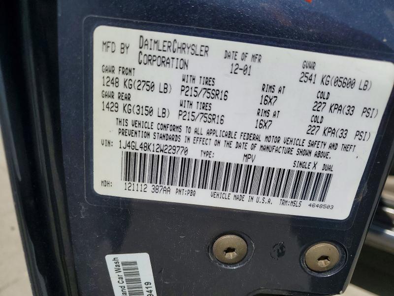 Aukcja sprzedaży 2002 Jeep Liberty, vin: 1J4GL48K12W229770, numer aukcji: 56487696
