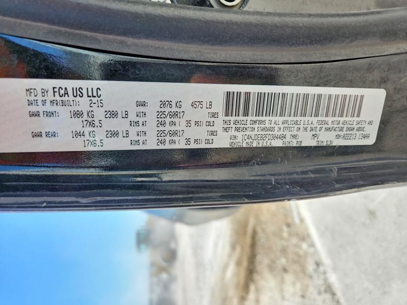 2015 Jeep Compass მანქანა იყიდება აუქციონზე, vin: 1C4NJDEB2FD304484, აუქციონის ნომერი: 57568436