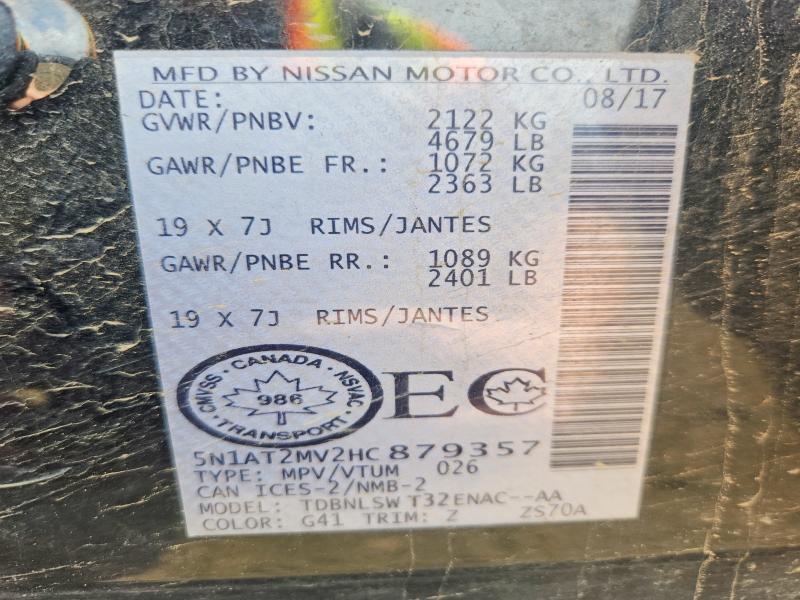 Aukcja sprzedaży 2017 Nissan Rogue, vin: 5N1AT2MV2HC879357, numer aukcji: 57584716