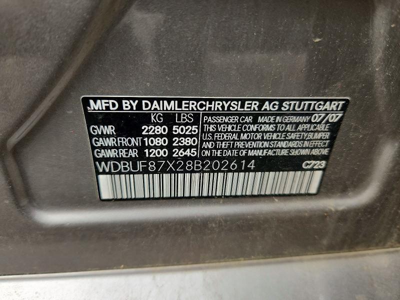 Продаж на аукціоні авто 2008 Mercedes-benz E, vin: WDBUF87X28B202614, номер лоту: 58004906