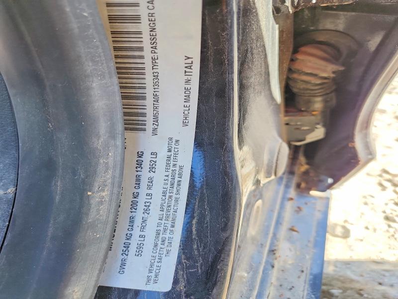 55755016 :رقم المزاد ، ZAM57RTA0F1135343 vin ، 2015 Maserati Ghibli مزاد بيع