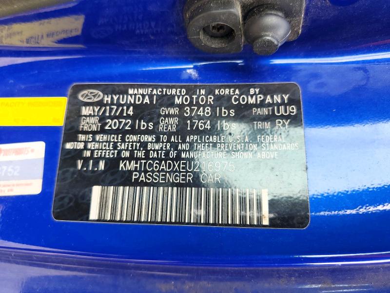 56454726 :رقم المزاد ، KMHTC6ADXEU216975 vin ، 2014 Hyundai Veloster مزاد بيع