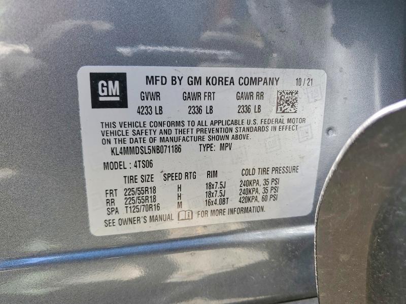 55608346 :رقم المزاد ، KL4MMDSL5NB071186 vin ، 2022 Buick Encore Gx مزاد بيع