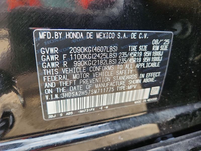 Aukcja sprzedaży 2025 Acura Adx, vin: 3HDSA2H57SM711775, numer aukcji: 56650696