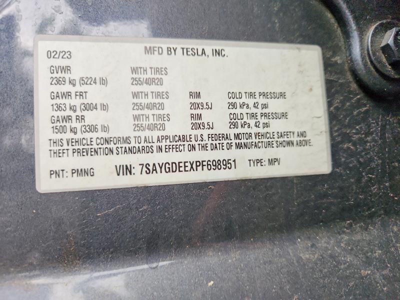 Продаж на аукціоні авто 2023 Tesla Model Y, vin: 7SAYGDEEXPF698951, номер лоту: 57942226