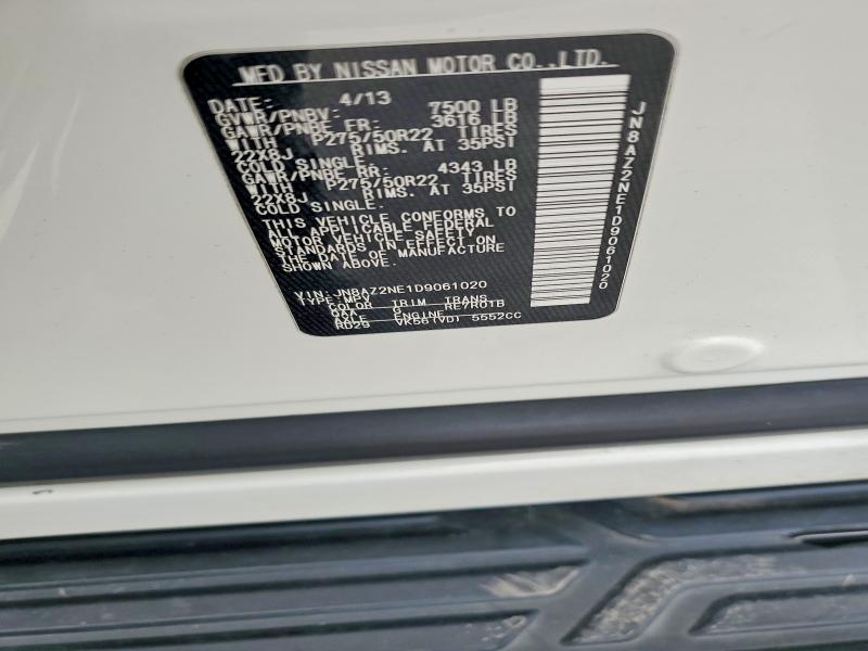 Продажа на аукционе авто 2013 Infiniti Qx56, vin: JN8AZ2NE1D9061020, номер лота: 58545806