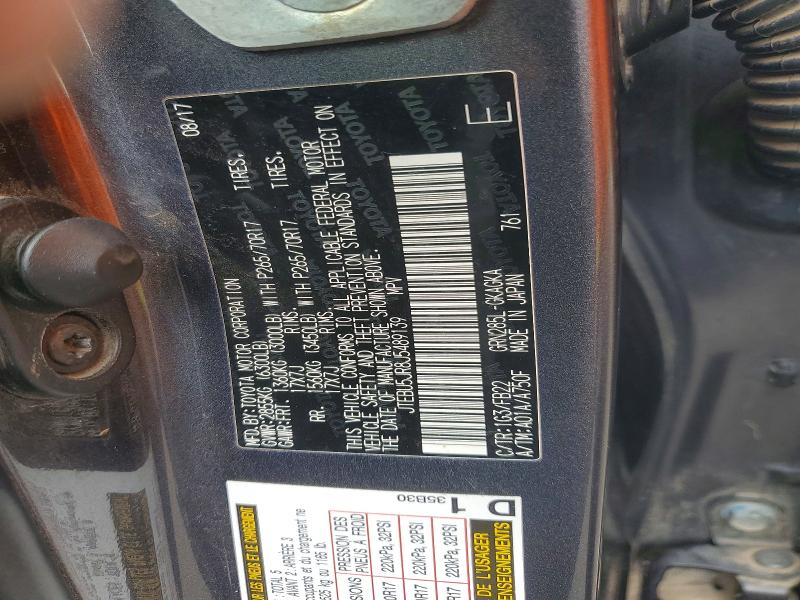 57028356 :رقم المزاد ، JTEBU5JR8J5489139 vin ، 2018 Toyota 4runner مزاد بيع