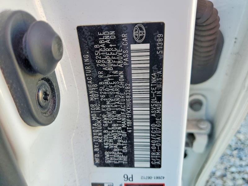 Auction sale of the 2017 Toyota Camry, vin: 4T1BF1FKXHU683282, lot number: 56294056