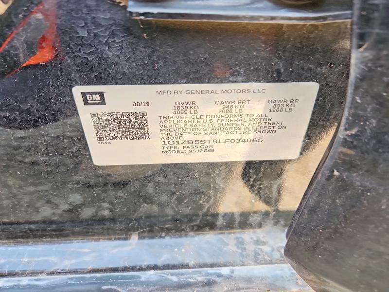 56640346 :رقم المزاد ، 1G1ZB5ST9LF034065 vin ، 2020 Chevrolet Malibu مزاد بيع