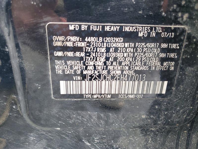 Продаж на аукціоні авто 2014 Subaru Forester, vin: JF2SJCHC2EH477013, номер лоту: 54823246