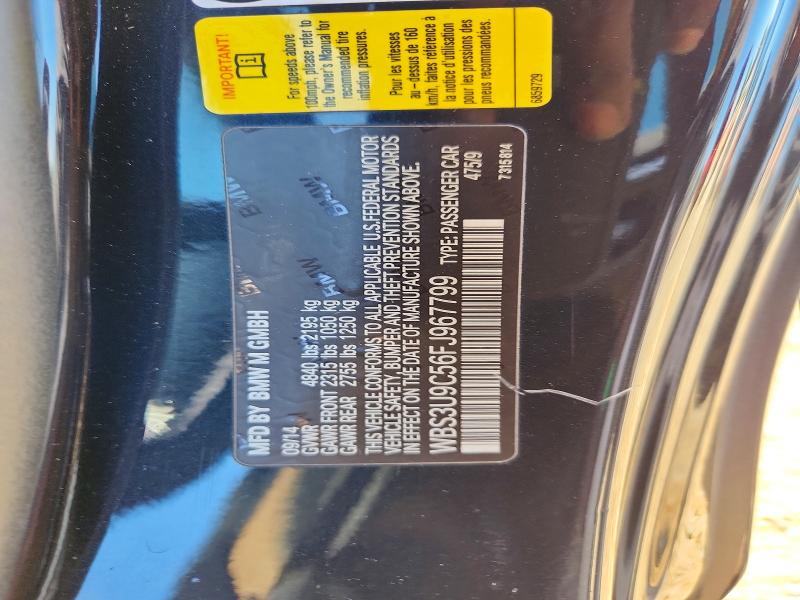 57481596 :رقم المزاد ، WBS3U9C56FJ967799 vin ، 2015 Bmw M4 مزاد بيع