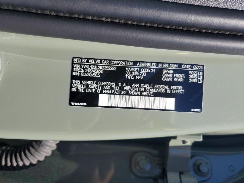 Продаж на аукціоні авто 2024 Volvo Xc40, vin: YV4L12UL2R2352392, номер лоту: 57946876