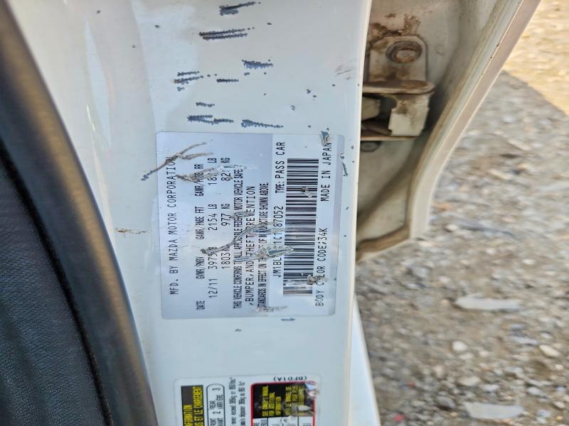 Aukcja sprzedaży 2012 Mazda 3, vin: JM1BL1W81C1587052, numer aukcji: 58913886