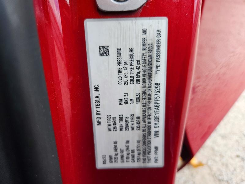 Aukcja sprzedaży 2023 Tesla Model 3, vin: 5YJ3E1EA6PF575298, numer aukcji: 58499656