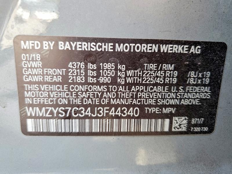 2018 Mini Cooper მანქანა იყიდება აუქციონზე, vin: WMZYS7C34J3F44340, აუქციონის ნომერი: 54245076