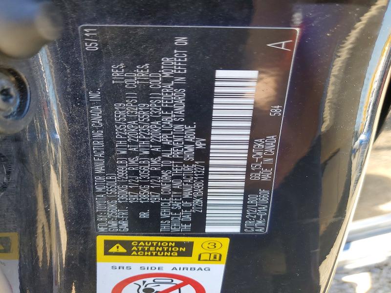 2011 Lexus Rx მანქანა იყიდება აუქციონზე, vin: 2T2BK1BA9BC113271, აუქციონის ნომერი: 55792316