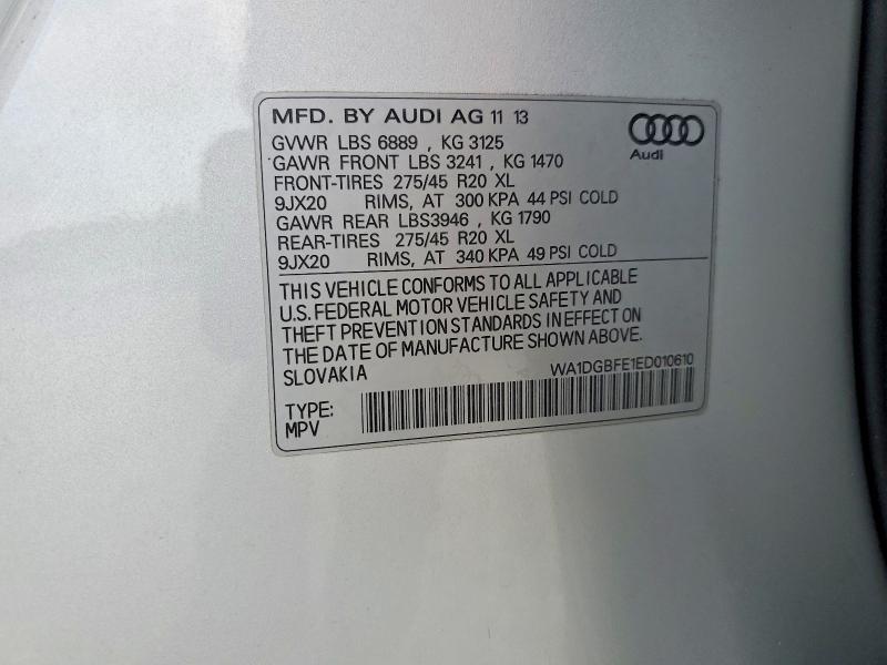 Продаж на аукціоні авто 2014 Audi Q7, vin: WA1DGBFE1ED010610, номер лоту: 58024126
