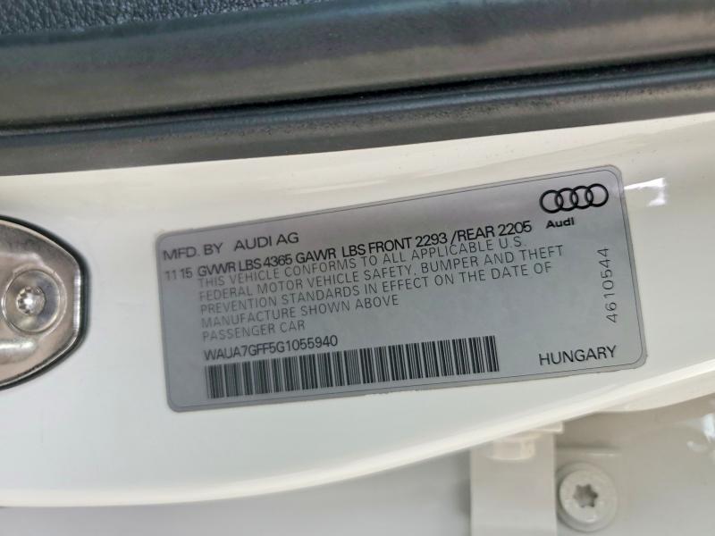 Продажа на аукционе авто 2016 Audi A3, vin: WAUA7GFF5G1055940, номер лота: 56134026