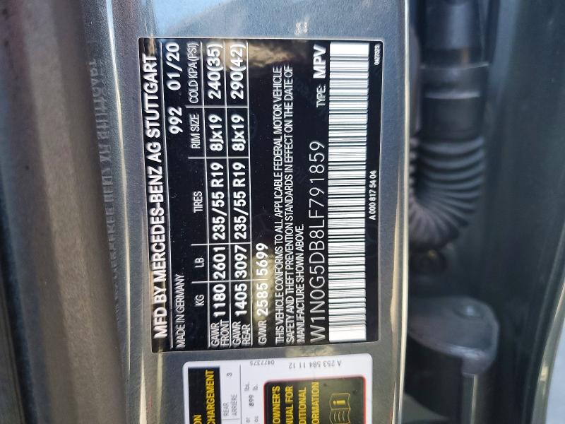Продажа на аукционе авто 2020 Mercedes-benz Glc, vin: W1N0G5DB8LF791859, номер лота: 55638206