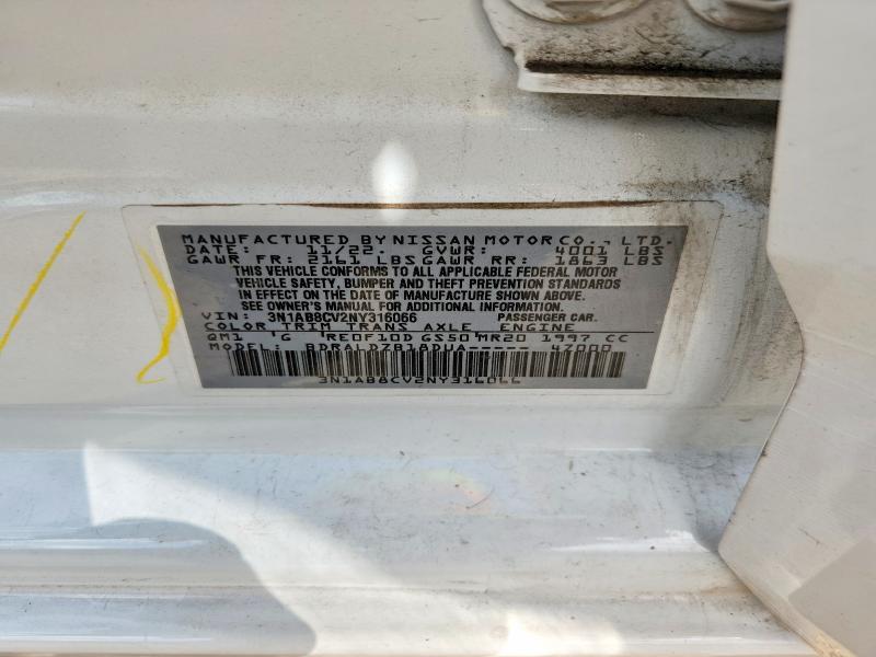 2022 Nissan Sentra მანქანა იყიდება აუქციონზე, vin: 3N1AB8CV2NY316066, აუქციონის ნომერი: 58239156
