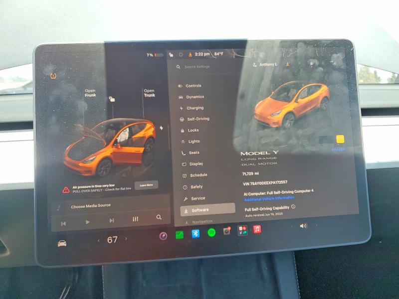2023 Tesla Model Y მანქანა იყიდება აუქციონზე, vin: 7SAYGDEEXPA172557, აუქციონის ნომერი: 57908486