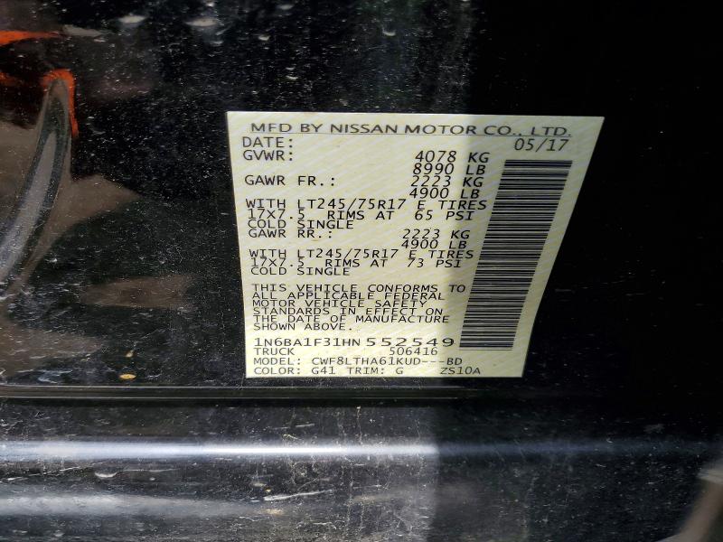 Продаж на аукціоні авто 2017 Nissan Titan Xd, vin: 1N6BA1F31HN552549, номер лоту: 56622636