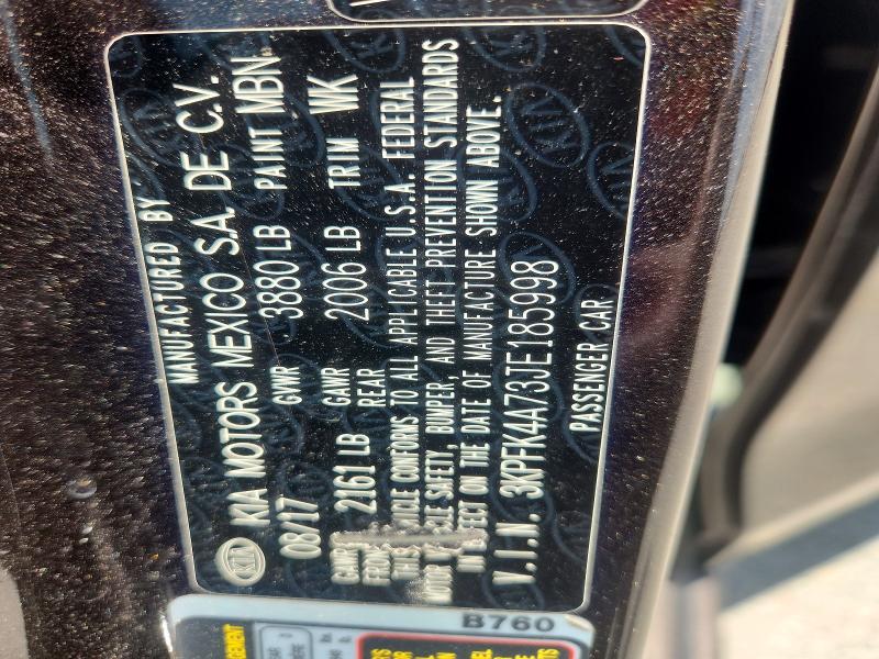 58514446 :رقم المزاد ، 3KPFK4A73JE185998 vin ، 2018 Kia Forte مزاد بيع