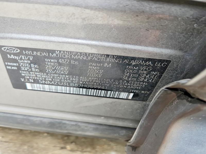Aukcja sprzedaży 2018 Hyundai Santa Fe Sport, vin: 5NMZU3LB8JH059941, numer aukcji: 56264946